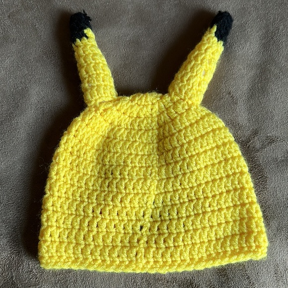 Pokémon Pikachu Handmade Crocheted Beanie Hat - Picture 5 of 11